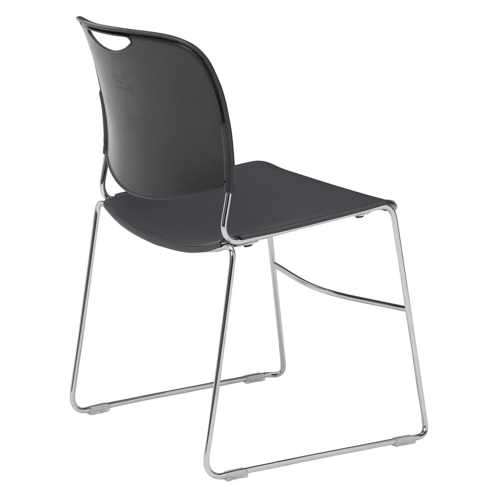 NPS® 8500 Series Ultra-Compact Plastic Stack Chair, Gunmetal. Picture 2