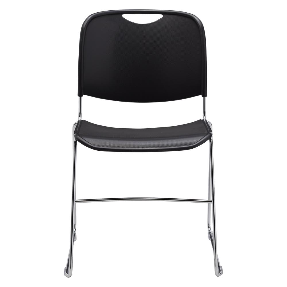 NPS® 8500 Series Ultra-Compact Plastic Stack Chair, Black. Picture 4