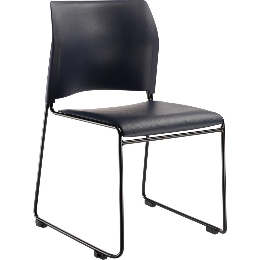 NPS® Cafetorium Plush Vinyl Stack Chair, Blue. Picture 1