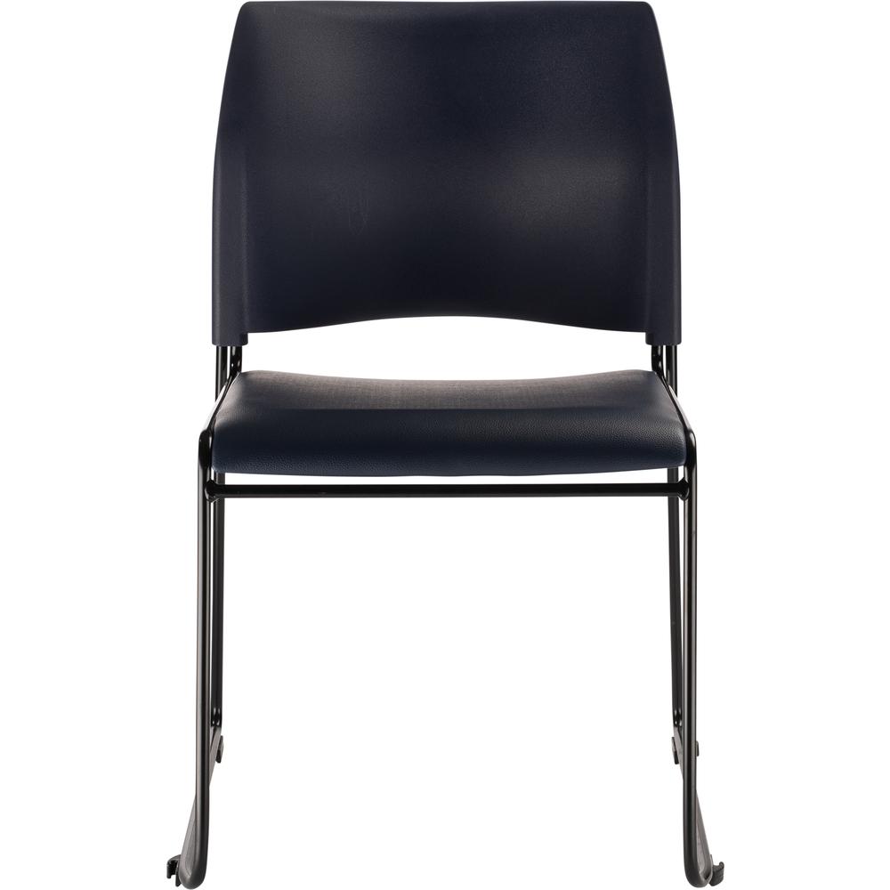 NPS® Cafetorium Plush Vinyl Stack Chair, Blue. Picture 2