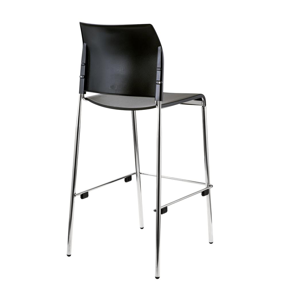 NPS® Cafetorium Bar Stool, Plastic Seat, Black. Picture 2
