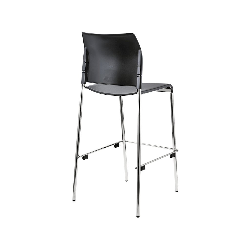 Cafetorium Bar Stool, Plastic Seat, Charcoal. Picture 3