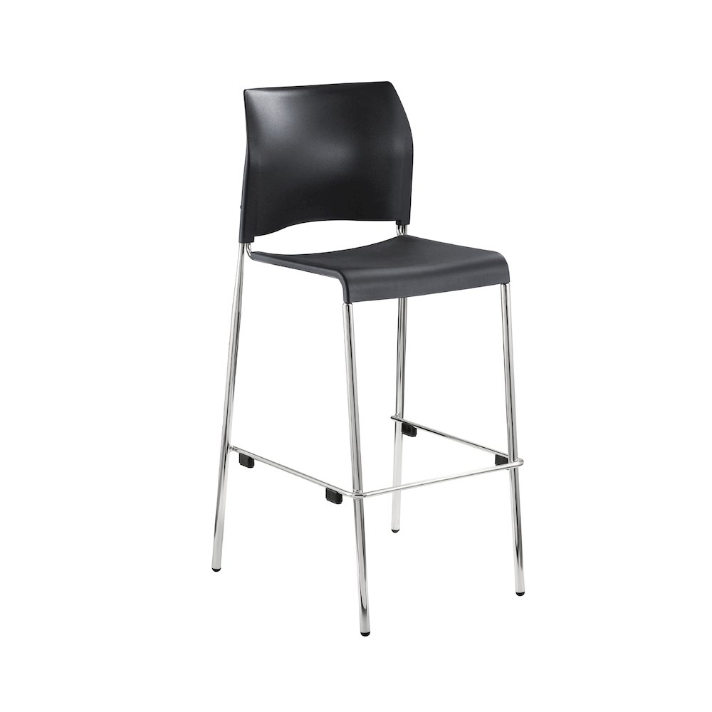 Cafetorium Bar Stool, Plastic Seat, Charcoal. Picture 6