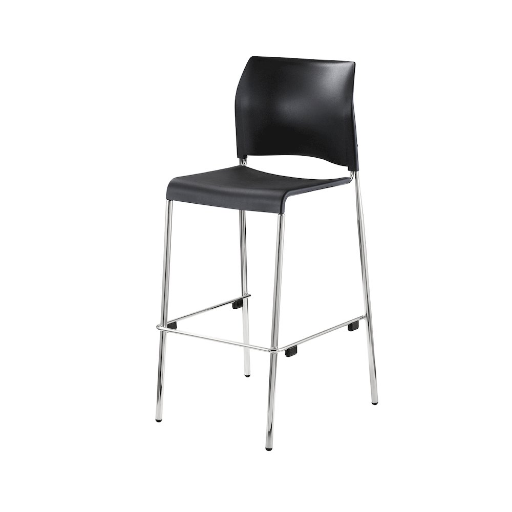 Cafetorium Bar Stool, Plastic Seat, Charcoal. Picture 1