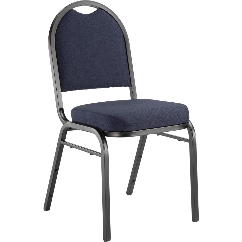 NPS® 9200 Series Premium Fabric Upholstered Stack Chair, Midnight Blue Seat/ Black Sandtex Frame. Picture 1