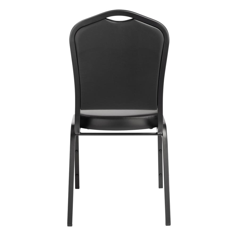 NPS® 9300 Series Deluxe Vinyl Upholstered Stack Chair, Panther Black Seat/Black Sandtex Frame. Picture 5