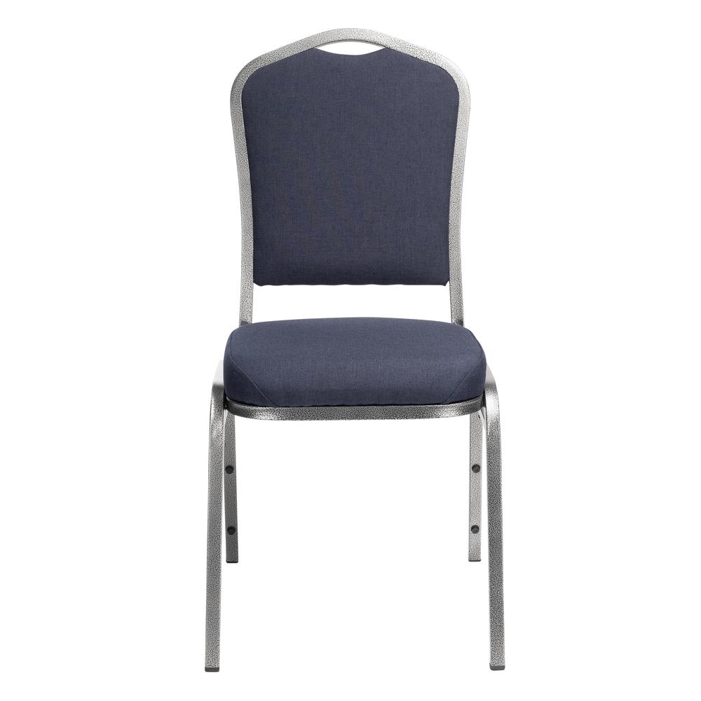 NPS® 9300 Series Deluxe Fabric Upholstered Stack Chair, Midnight Blue Seat/Silvervein Frame. Picture 2