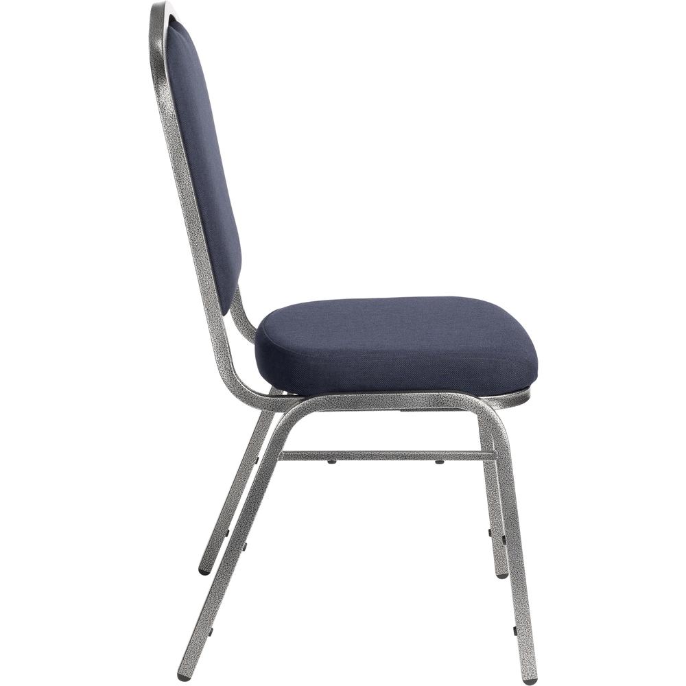 NPS® 9300 Series Deluxe Fabric Upholstered Stack Chair, Midnight Blue Seat/Silvervein Frame. Picture 3