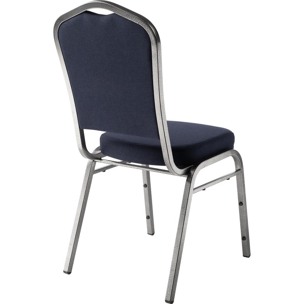 NPS® 9300 Series Deluxe Fabric Upholstered Stack Chair, Midnight Blue Seat/Silvervein Frame. Picture 4