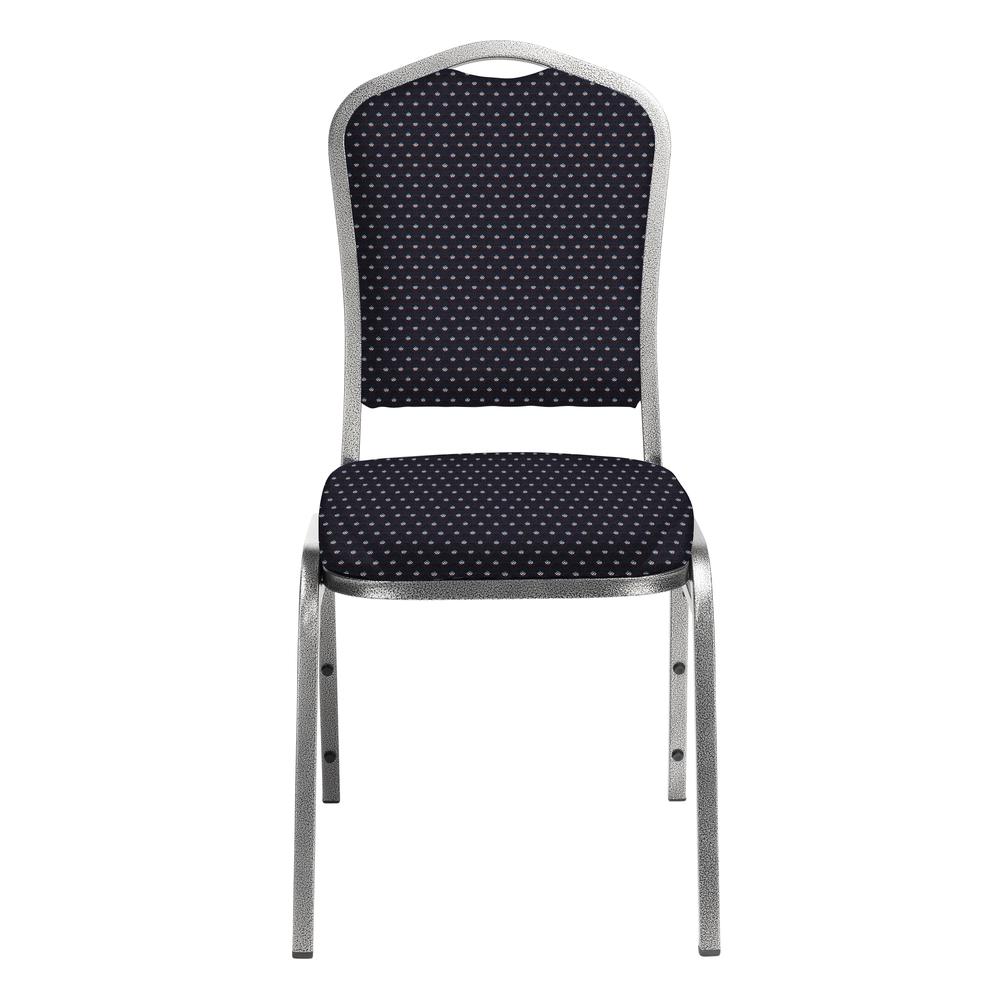 NPS® 9300 Series Deluxe Fabric Upholstered Stack Chair, Diamond Navy Seat/Silvervein Frame. Picture 2