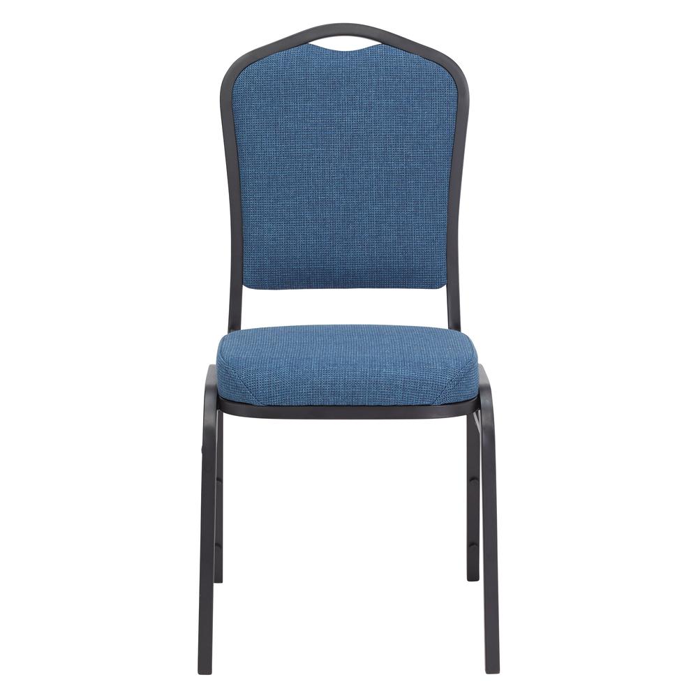 NPS® 9300 Series Deluxe Fabric Upholstered Stack Chair, Natural Blue Seat/Black Sandtex Frame. Picture 2