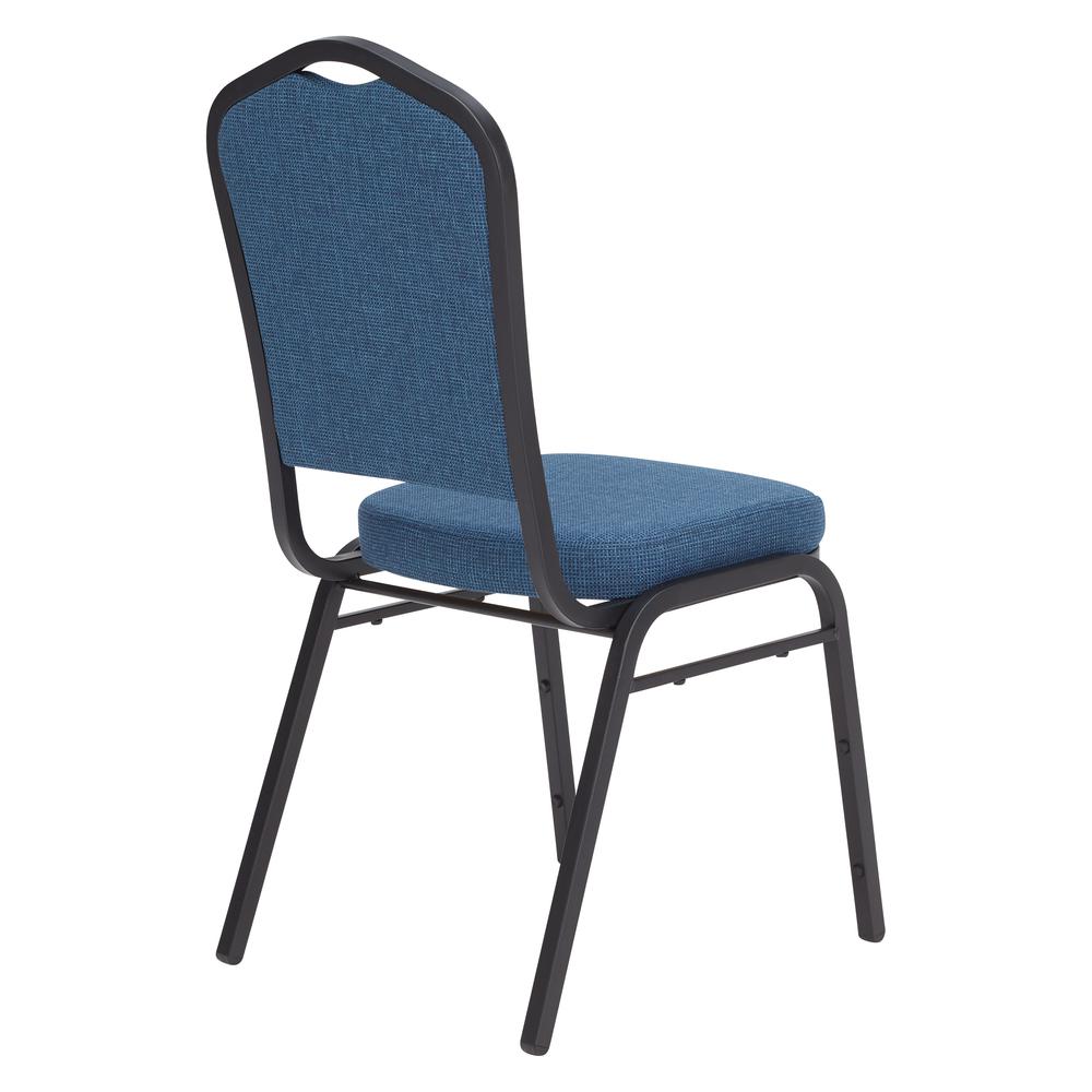 NPS® 9300 Series Deluxe Fabric Upholstered Stack Chair, Natural Blue Seat/Black Sandtex Frame. Picture 3