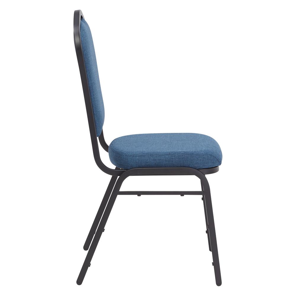 NPS® 9300 Series Deluxe Fabric Upholstered Stack Chair, Natural Blue Seat/Black Sandtex Frame. Picture 5