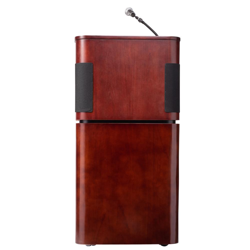 Oklahoma Sound® Tabletop & Base Combo Sound Lectern, Mahogany on Walnut. Picture 3