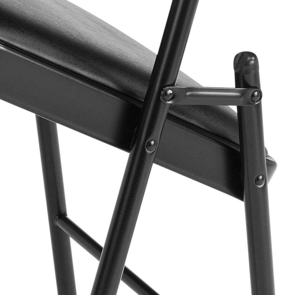 Commercialine® Vinyl Padded Steel Folding Chair, Black (Pack of 4). Picture 5