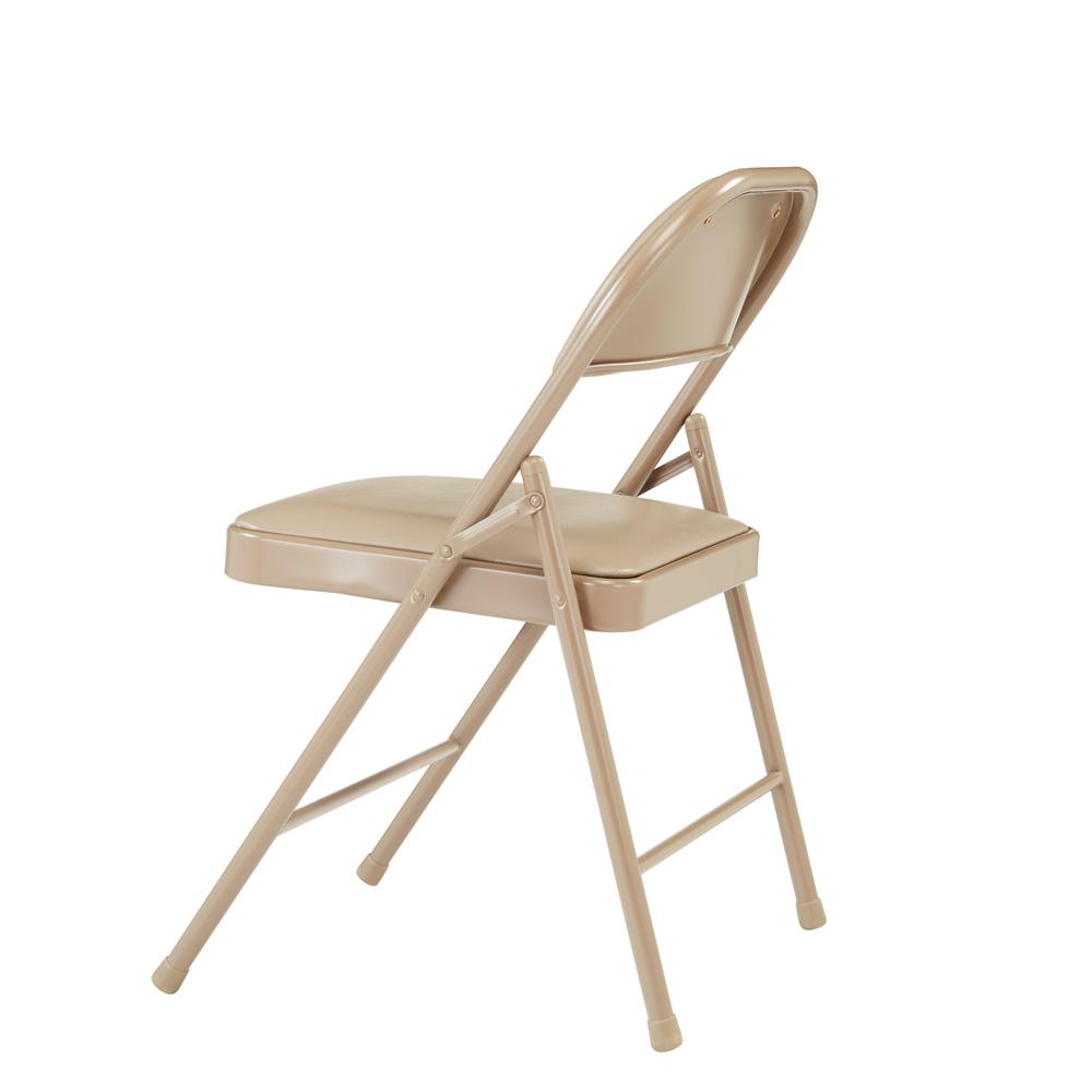 Commercialine® Vinyl Padded Steel Folding Chair, Beige (Pack of 4). Picture 4