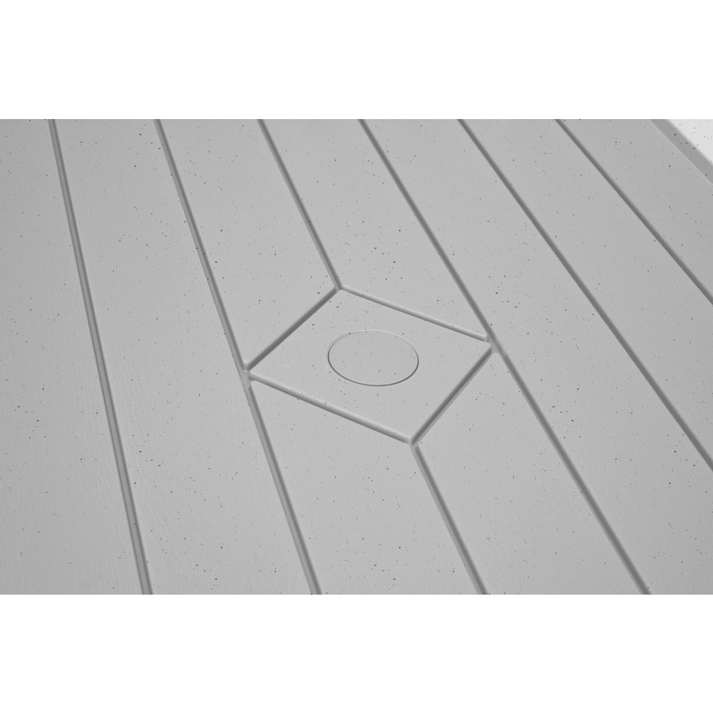 Blow Molded Picnic Table- Light Speckled Grey, Black Frame. Picture 5