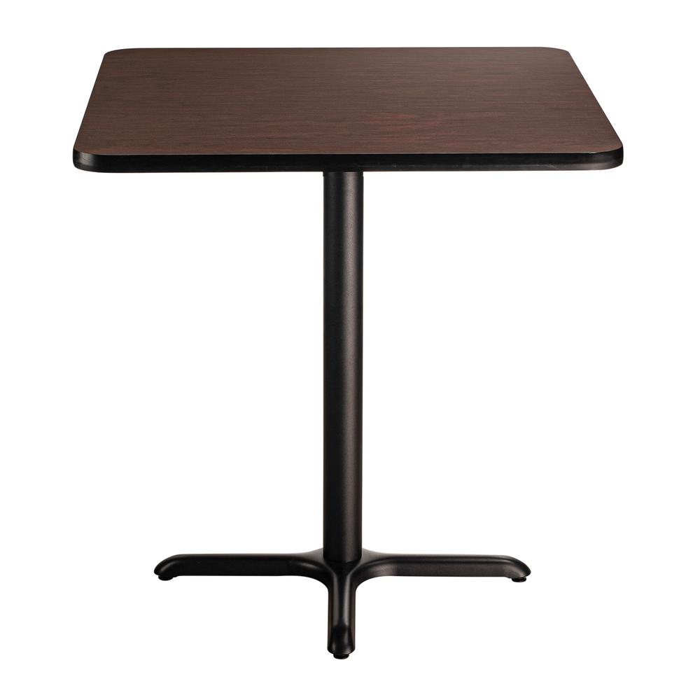 NPS® Café Table, 36" Square, "X" Base, 36" Height, Particleboard Core/T-Mold, Brown. Picture 2