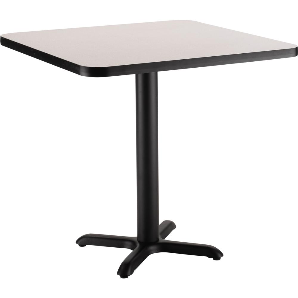 NPS® Café Table, 36" Square, "X" Base, 30" Height, Particleboard Core/T-Mold - Grey. Picture 1