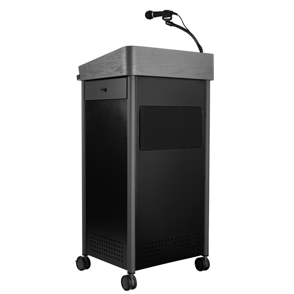 Oklahoma Sound® Greystone Lectern with Sound, Charcoal. Picture 1