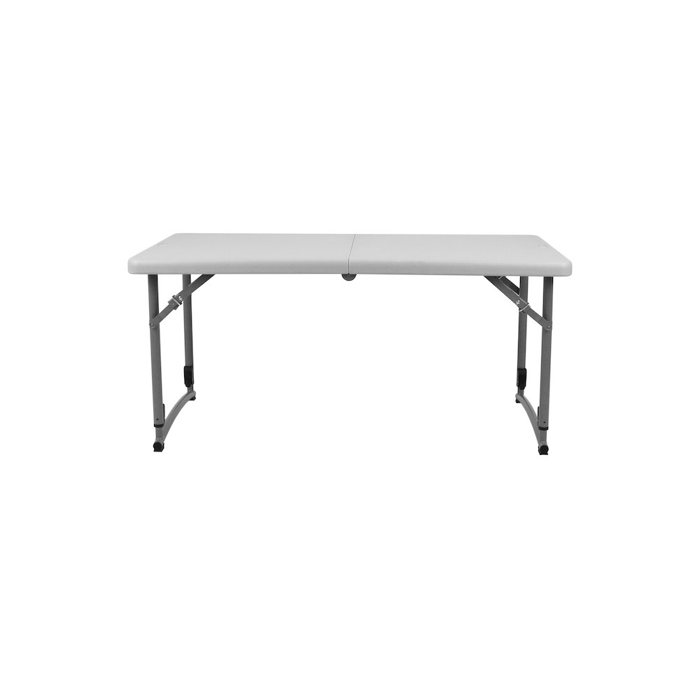 Plastic fold in half adjustable height table. Picture 1