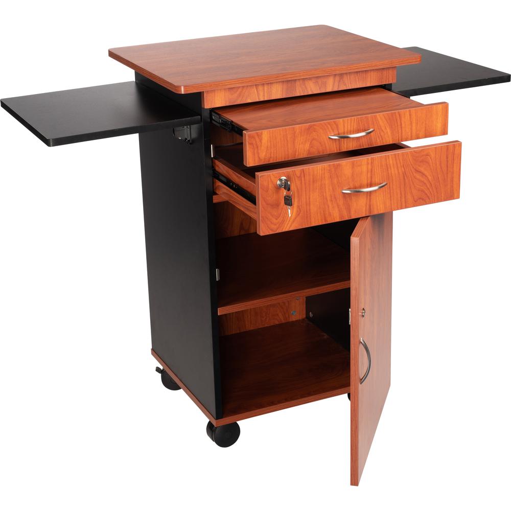 Oklahoma Sound® Multimedia Cart, Cherry/Black. Picture 2