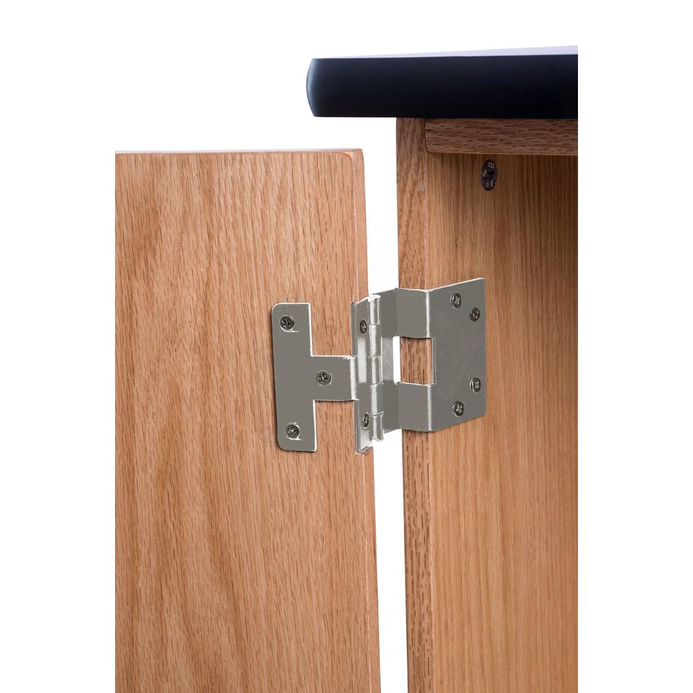 NPS® Mobile Science Cabinet With HPL Top, Black Top & Light Oak Frame. Picture 3