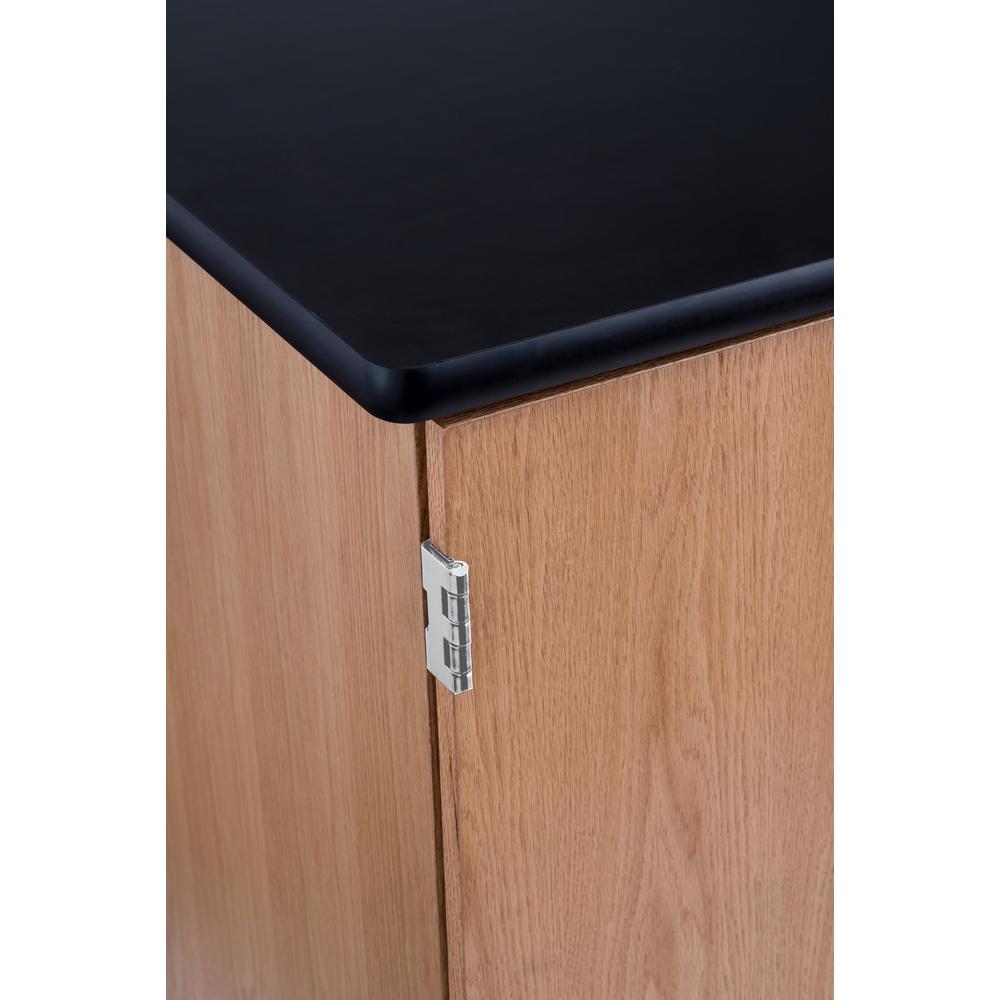 NPS® Mobile Science Cabinet With HPL Top, Black Top & Light Oak Frame. Picture 4