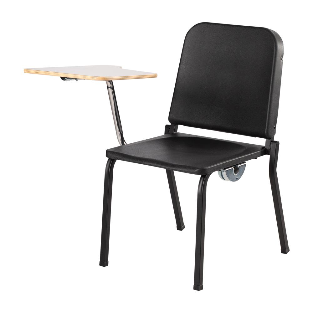NPS® 8200 Series Melody Music Stack Chair With Right Tablet Arm, Black Chair and Grey Nebula Tablet Arm. Picture 1