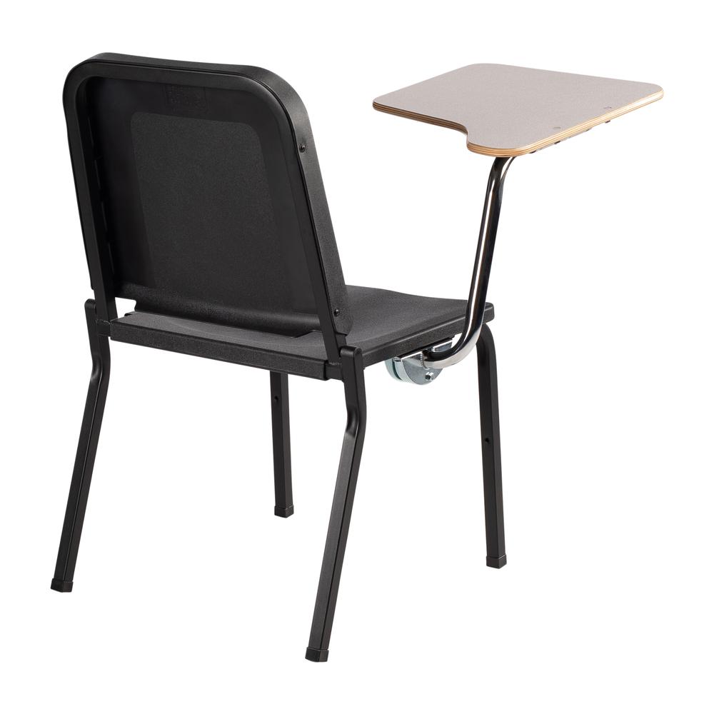 NPS® 8200 Series Melody Music Stack Chair With Right Tablet Arm, Black Chair and Grey Nebula Tablet Arm. Picture 4