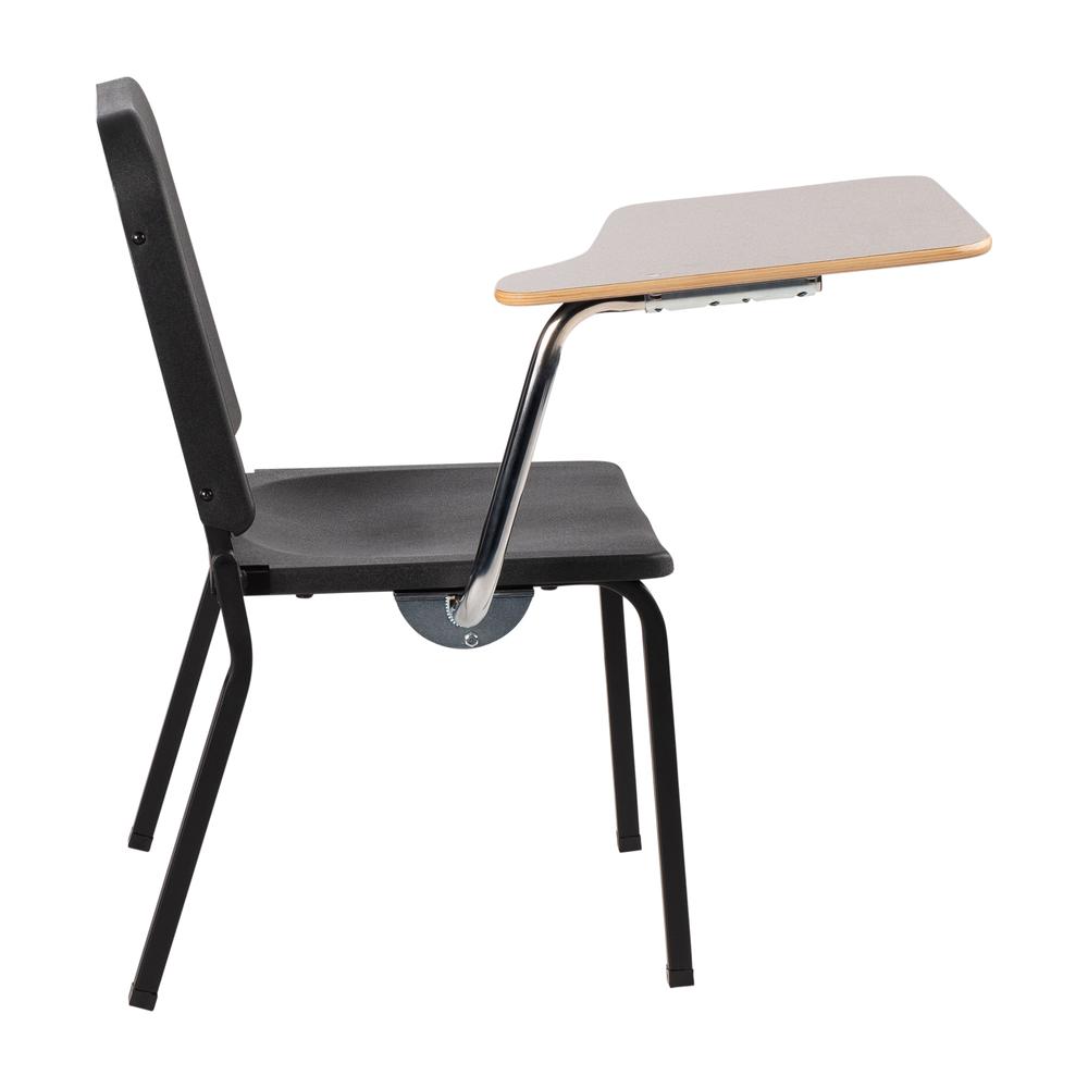 NPS® 8200 Series Melody Music Stack Chair With Right Tablet Arm, Black Chair and Grey Nebula Tablet Arm. Picture 5