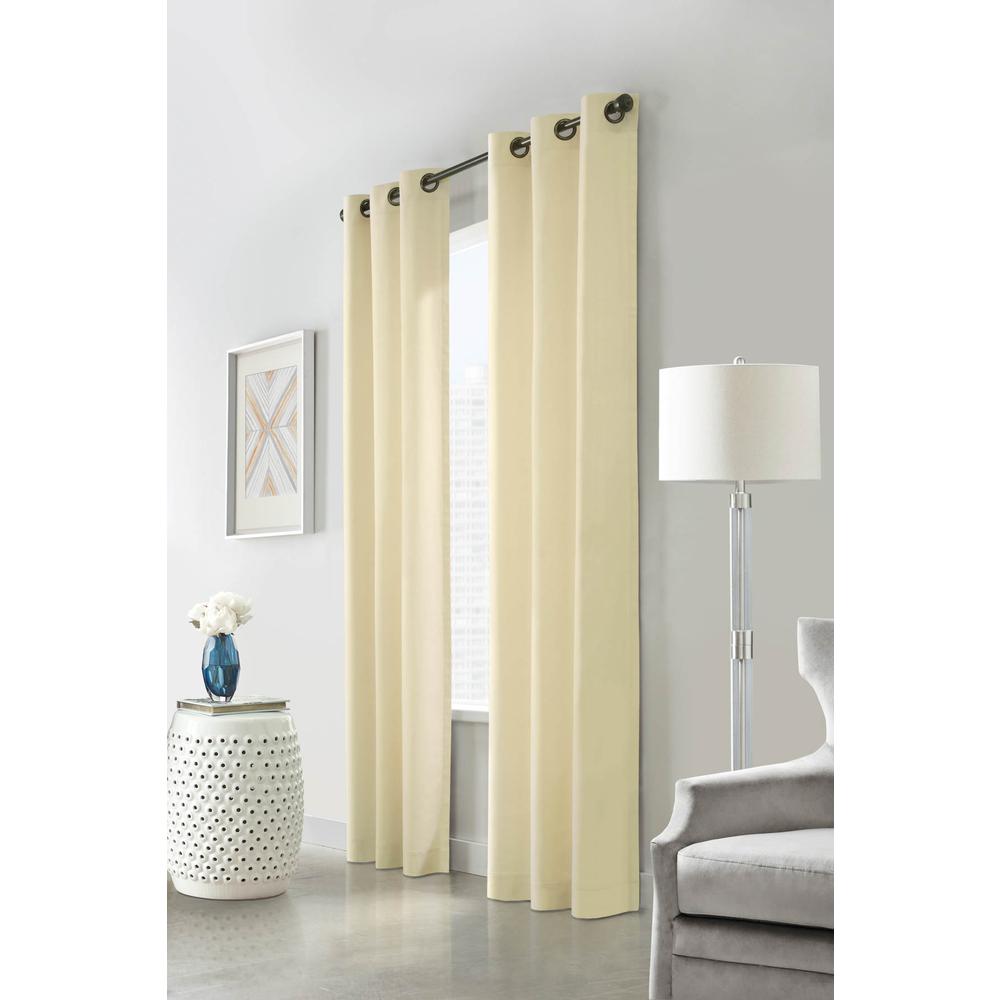 Weathermate Grommet Curtain Panel Pair each 40 x 95 in Natural. Picture 1