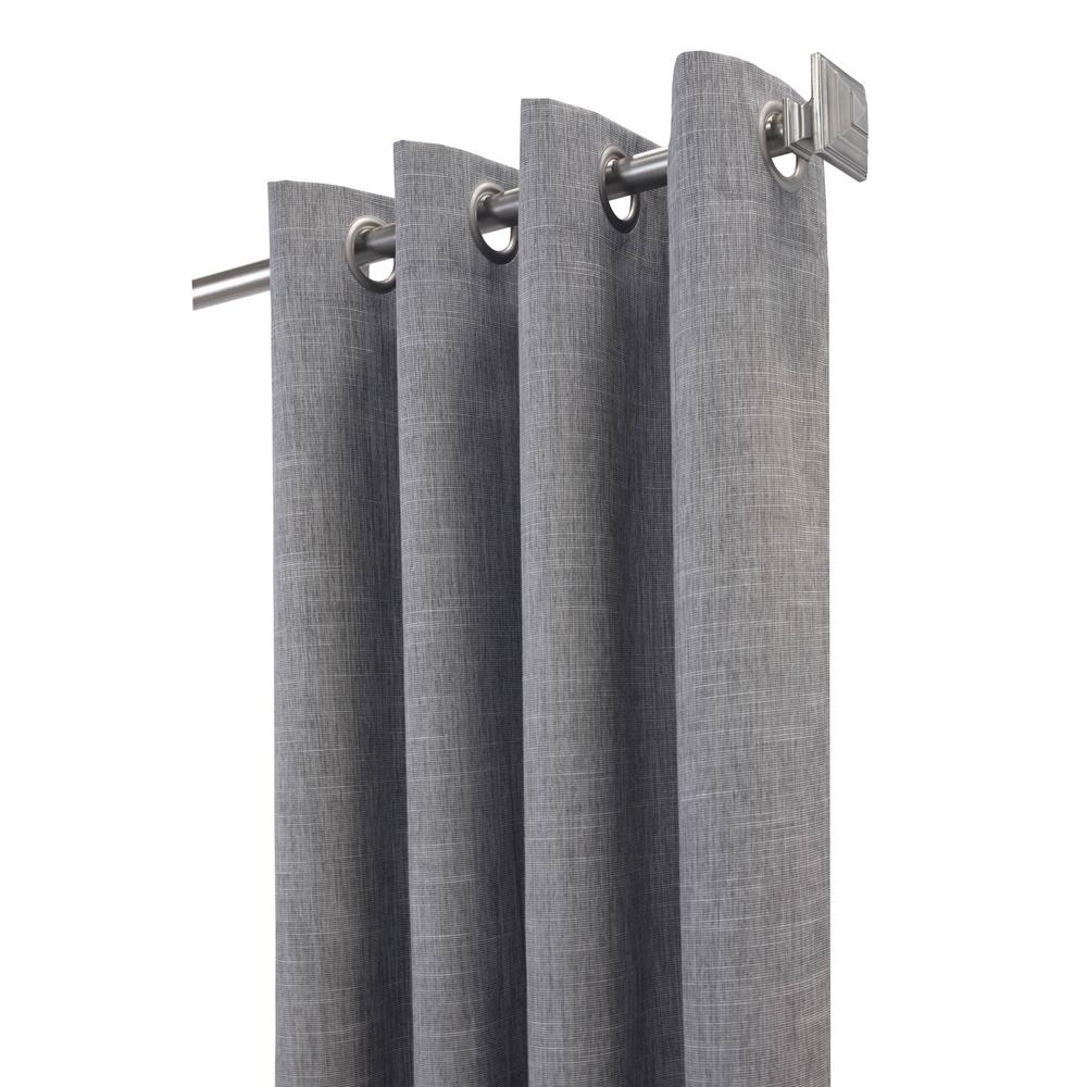 Maya Grommet Curtain Panel Window Dressing 52 x 63 in Grey. Picture 2