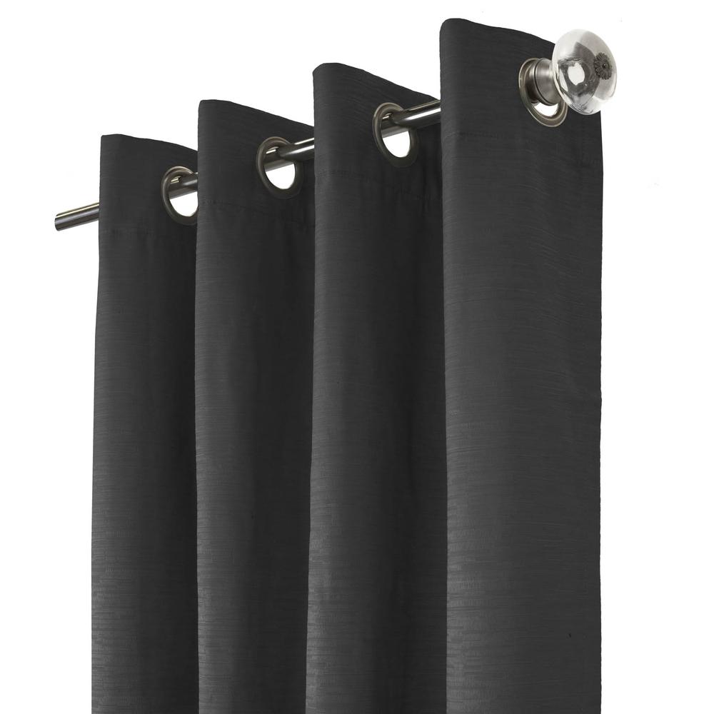 Shadow Grommet Curtain Panel Window Dressing 52 x 95 in Black. Picture 2