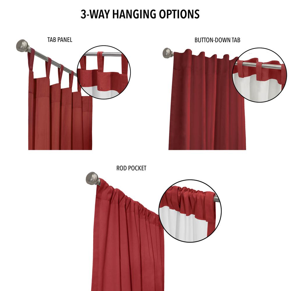 Weathermate Topsions Curtain Panel Pair each 40 x 63 in Burgundy. Picture 2