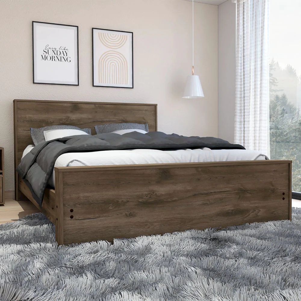 Galanto Full Bed Dark Brown MDF. Picture 6