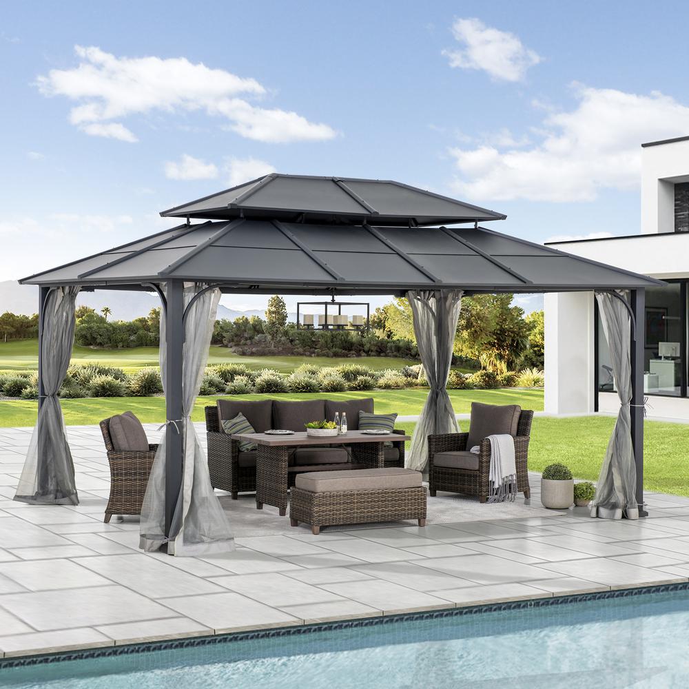 Hardtop Gazebo, Heavy Duty Steel Frame Metal Gazebo, Outdoor Gazebo. Picture 4
