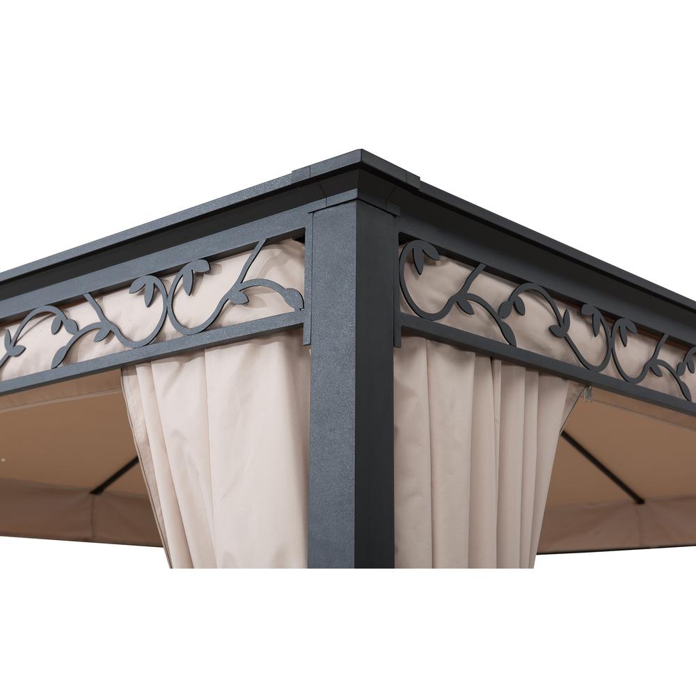 Sunjoy Patio 10 x 12 ft Steel Gazebo with Decorative Vine Frame Detail. Picture 6
