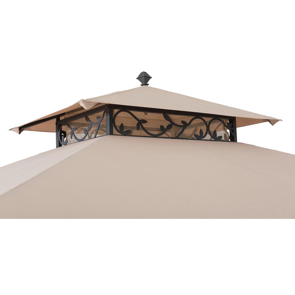 Sunjoy Patio 10 x 12 ft Steel Gazebo with Decorative Vine Frame Detail. Picture 5