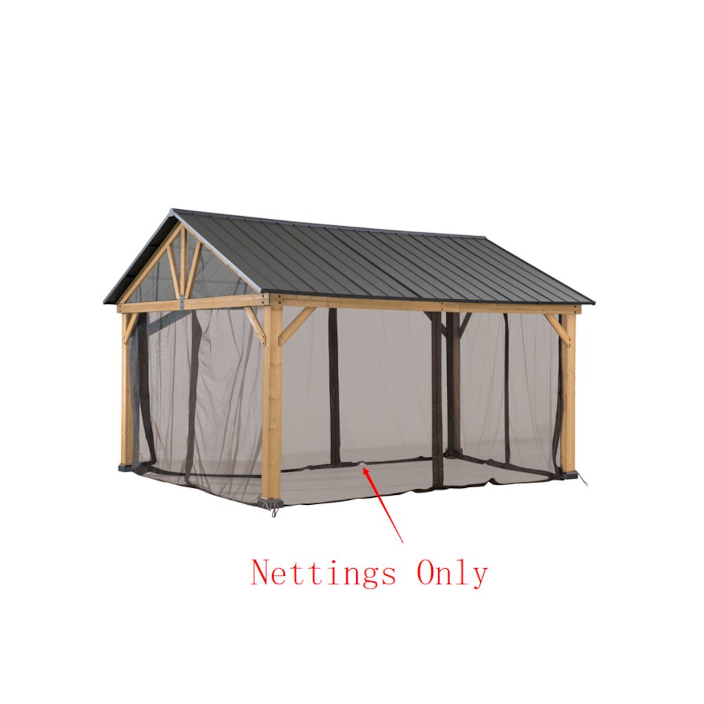 Sunjoy Universal Replacement Netting Tube and Netting For 11x13 Henson Pitched Roof Hard Top Gazebo. Picture 2