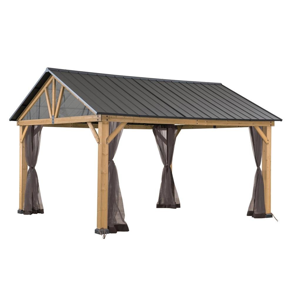 Sunjoy Universal Replacement Netting Tube and Netting For 11x13 Henson Pitched Roof Hard Top Gazebo. Picture 1