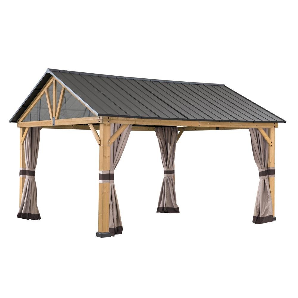 Sunjoy Universal Curtains for 11 ft. ×13 ft. Wood-Framed Gazebos. Picture 3