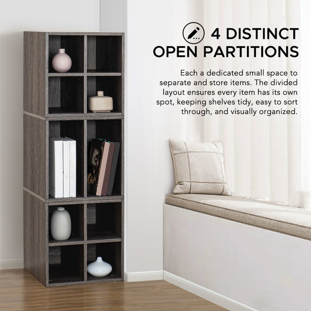 Quub Quarter Cabinet, Space Saving Stackable MDF Wood Cabinet for Living Room. Picture 3