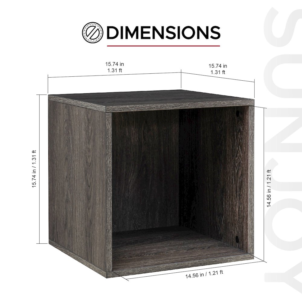 Quub Open Cabinet, Space Saving Stackable MDF Wood Cabinet for Living Room. Picture 2