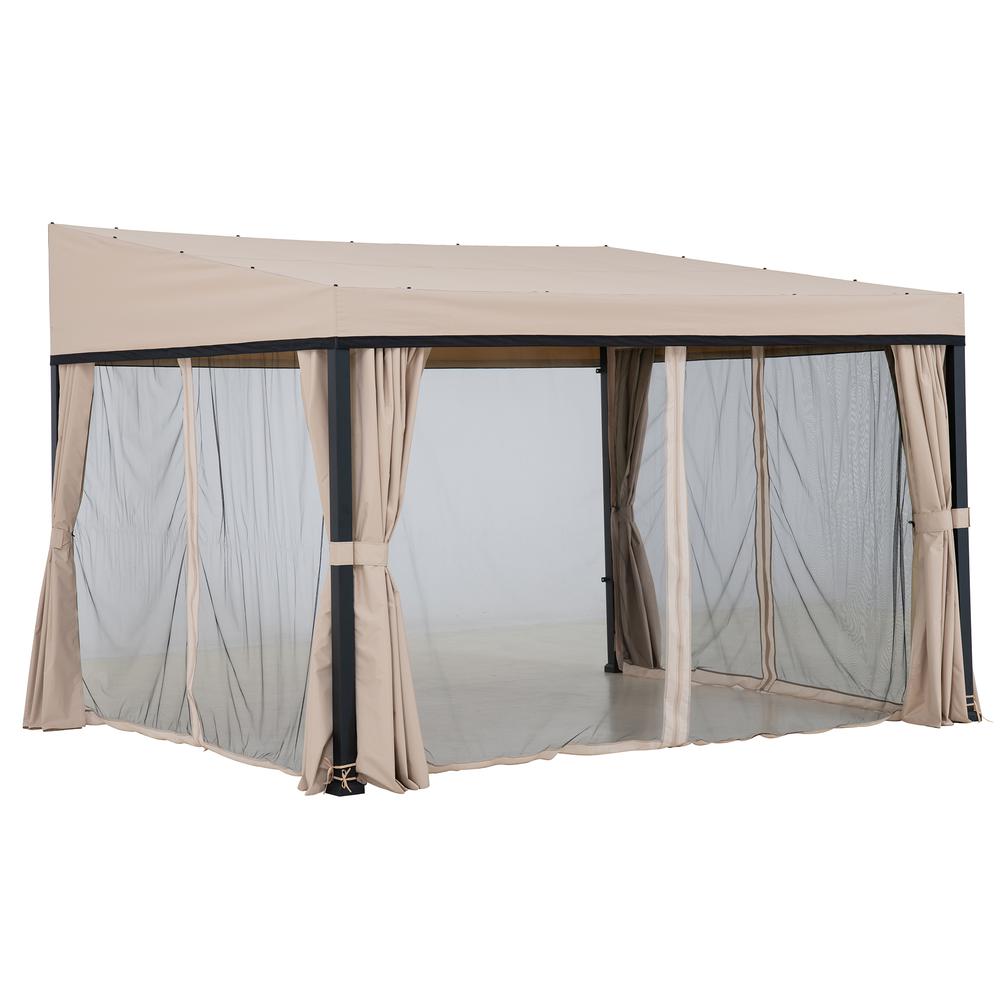 Sunjoy 10ft. x 12ft. Soft Top Gazebo with Curtain and Netting. Picture 3