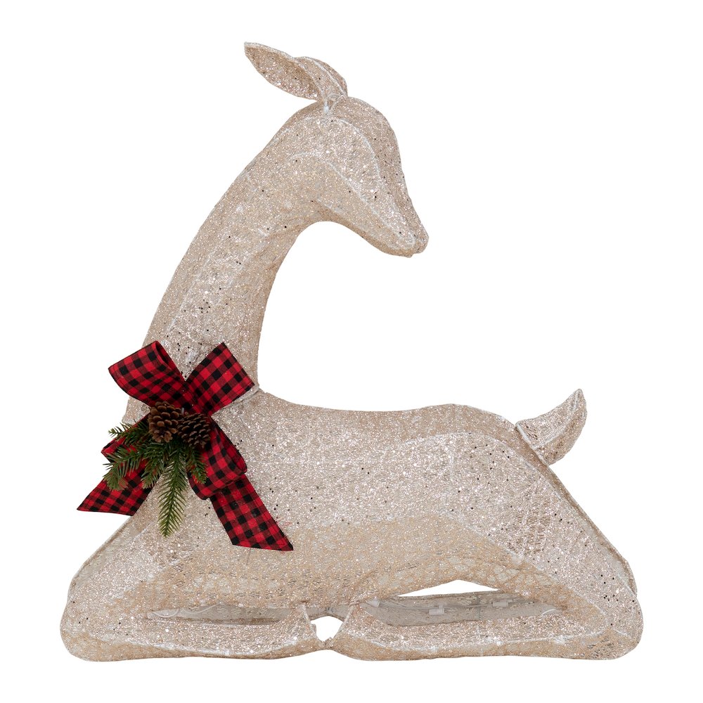 Sunjoy 2-Piece LED Lighted Lying Deer Holiday Outdoor Christmas Decoration Set. Picture 8