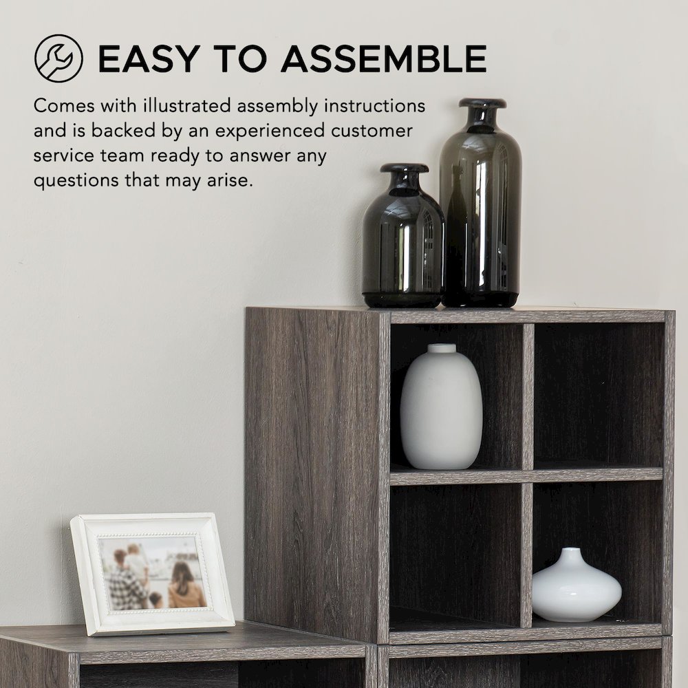 Quub Quarter Cabinet, Space Saving Stackable MDF Wood Cabinet for Living Room. Picture 4