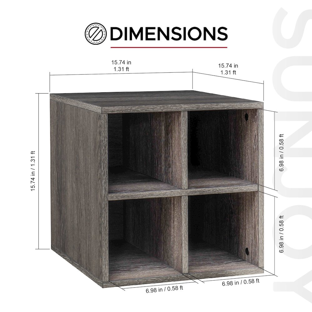 Quub Quarter Cabinet, Space Saving Stackable MDF Wood Cabinet for Living Room. Picture 2