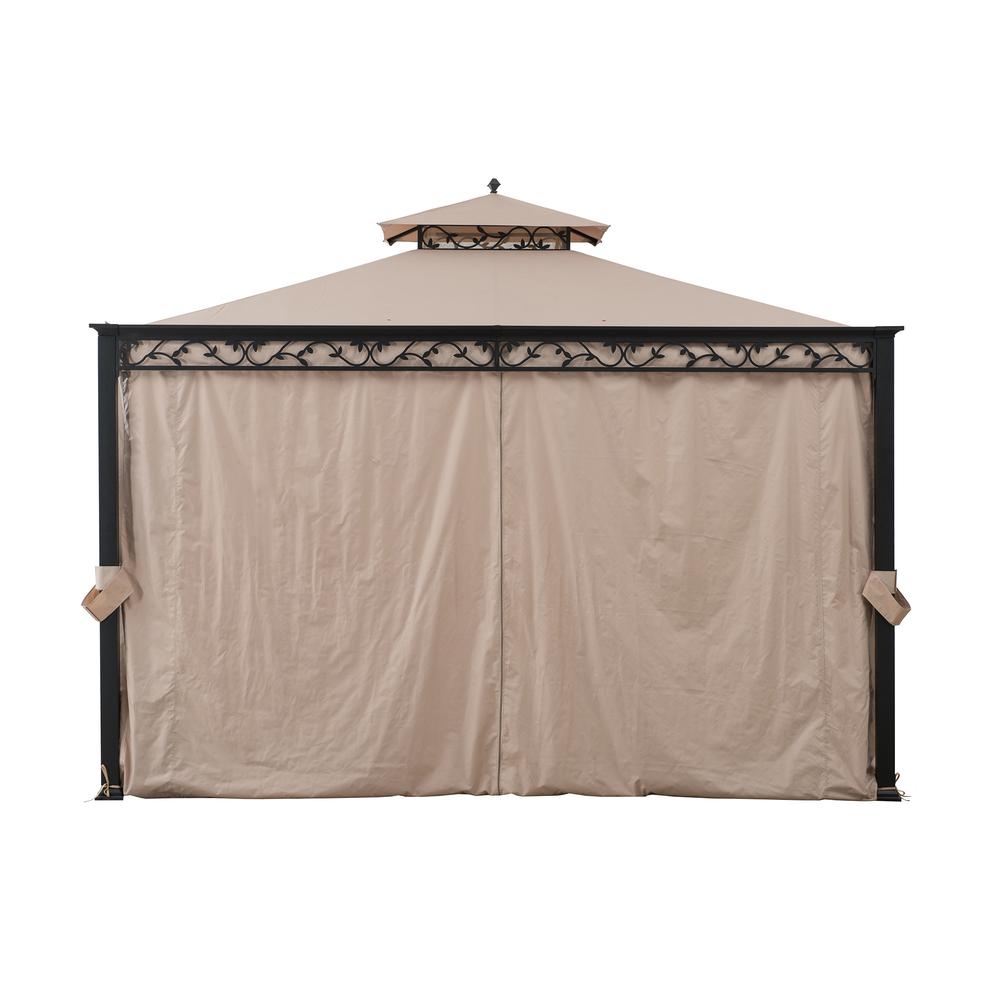 Sunjoy Patio 10 x 12 ft Steel Gazebo with Decorative Vine Frame Detail. Picture 4