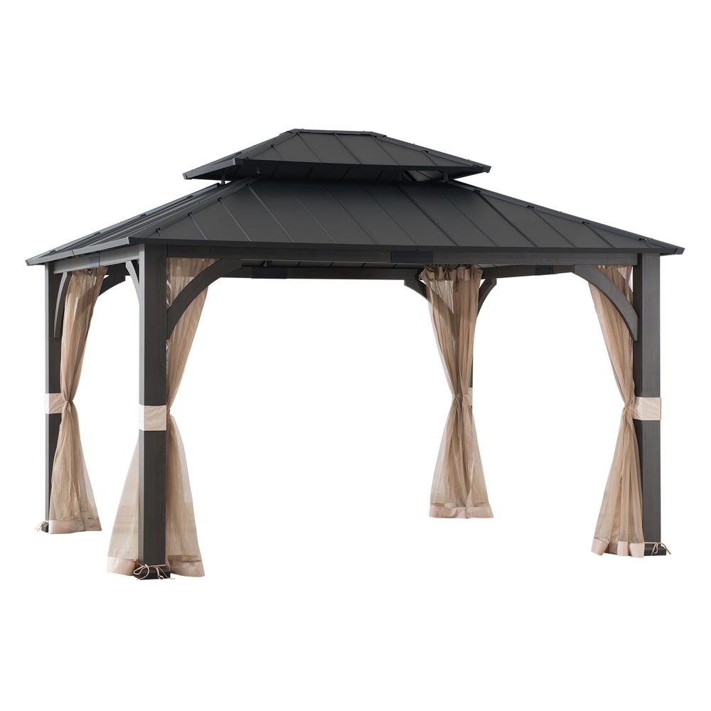 13 ft. x 15 ft. Churchill Hard Top Gazebo With Netting. Picture 1